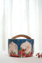 Floral Window Bowl Jar - Royal Blue