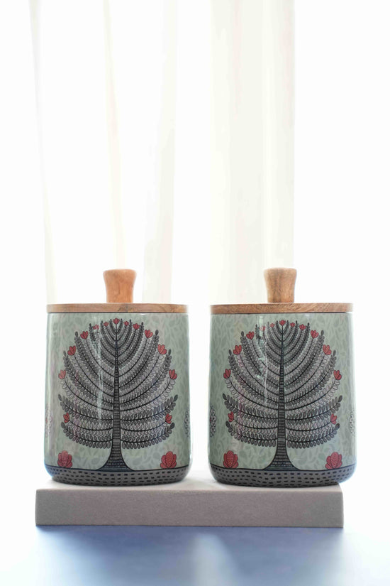 A Tree Of Hope Air Tight Jar - Grey Green