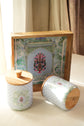 Shahi Aangan Combo Of Serving Tray & 2 Jars - Powder Blue