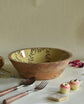 Anar Ki Kali Wooden Serving Bowl - Green Jaal