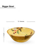 Cashew Wooden Serving Bowls - Yellow