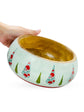 Floral Buta Wooden Bowls - Red