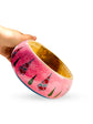 Floral Buta Wooden Bowls - Pink